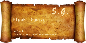 Sipeki Gyula névjegykártya